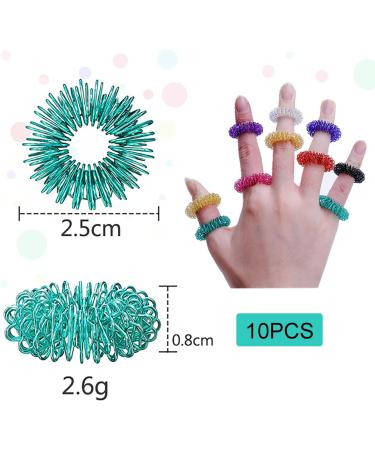 10 Acupressure Rings for Finger Massage | Stress Relief & Improved Circulation | Stress Reduction Massage Rings | International Shipping - Buy Online on GoSupps.com