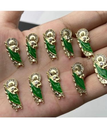 20Pcs San Judas Nail Charms - 3D Nail Diamonds Art Decorations for Acrylic Nails | Rhinestones Gold Charms for Women and Girls - Buy Online on GoSupps.com