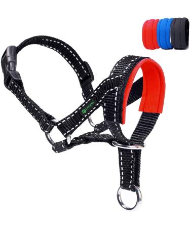 ILEPARK Dog Headcollar with Reflective Strap Headcollar Collar for Dogs Adjustable and Easy to Control. (L Red) L Red