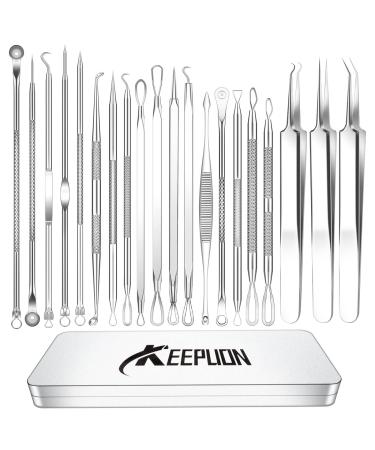 2022 Latest Blackhead Remover Pimple Popper Tool Kit, 20PCS Black Head Extractions Tool, Comedone Extractor Acne Blackhead Extractor Tool Kits Acne Removal Kit for Pimple Acne Blackhead Whitehead 20 Piece Set