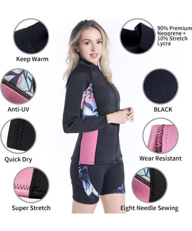 LayaTone 3mm Neoprene Wetsuit Top for Women - Scuba Diving & Surfing Jacket | Long Sleeve Wet Suit Top for Canoeing & Diving - Size C Small - Buy Online on GoSupps.com