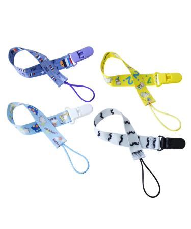 Jm Baby Schnuller-Clip Pacifier Holder - Multi-Colored Washable Band for Newborns (4-Pack) | Unique Two-Sided Design - Buy Online on GoSupps.com