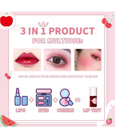 Lip Stain Tint Set Mini Liquid Lipstick for Cheeks and Eyes, All Day Wear, Hydrating Formula, Easy Application, Shimmery Finish - 7ml/0.25oz (#01 #02) - Buy Online on GoSupps.com