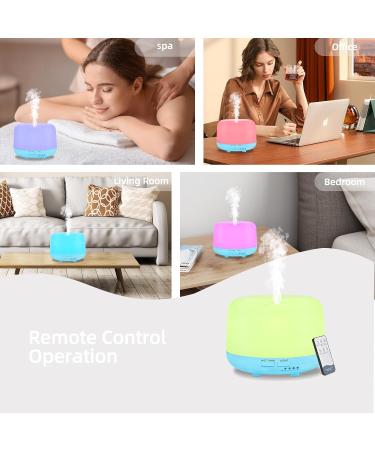 Diffofe 300ml Essential Oil Diffuser with Remote Control - Cool Mist Air Humidifier, 7 LED Colors, 4 Timer Settings - Bedroom Home Aromatherapy (Blue) - Buy Online on GoSupps.com