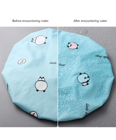 2 Piece Waterproof Shower Hood Bath Cap for Women - Reusable Elastic Hair Cap in Blue & Gray | Ideal for Bathing and Spa - Buy Online on GoSupps.com