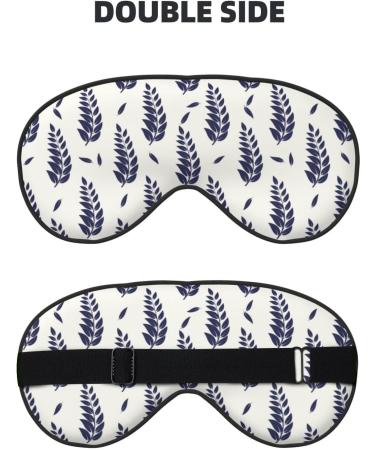 Blue Leaves Print Sleep Eye Mask | Soft Eyeshade with Elastic Strap for Travel & Sleeping Shop Now - Buy Online on GoSupps.com