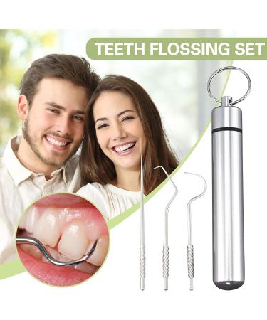 Stainless Steel Threaded Toothpick Hook Ear Wax Removal Tool Set - Electric Ear Vacuum for Home Improvement - Silver - Buy Online on GoSupps.com