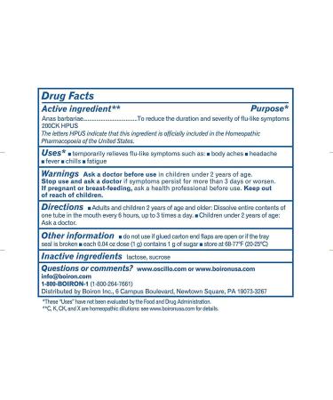 Boiron Oscillococcinum Homeopathic Medicine for flu-Like Symptoms 36 Count - Buy Online on GoSupps.com