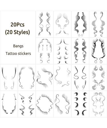 Onpep 20 Styles Hair Tattoo Stickers - 20Pcs Temporary Waterproof Hairline Tattoos for Women, Baby Hair, Curly Hair - Long Lasting Makeup Tool - Pack of 1 - Buy Online on GoSupps.com