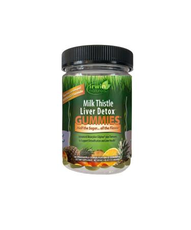 Irwin Naturals Gummies Milk Thistle Liver Detox v2, Daily Liver Health & Gentle Detox Support, Vegan, 30 Gummies