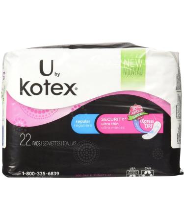 Kotex Ultra Thin Pads Regular Unscented 22 Each