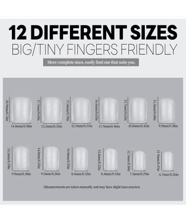 240 PCS Short Square Gel False Nail Tips Extension Kit | Full Cover Soft Gel | 12 Sizes | Nail Salon & DIY - Buy Online on GoSupps.com