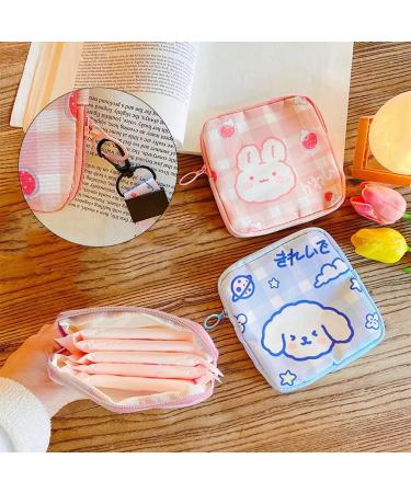 AOOPOO 2-Pack Portable Women's Bandages Storage Box | Floor Organizer for Women & Teens | Feminine Menstruation Pocket Bag - Purple & Blue - Buy Online on GoSupps.com