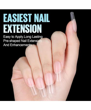 Tomicca Square Nail Tips - 240 Pre-Shaped Half-Matt Medium Nail Tips for DIY Nail Art | 12 Sizes of Gel Nail Extensions - Buy Online on GoSupps.com