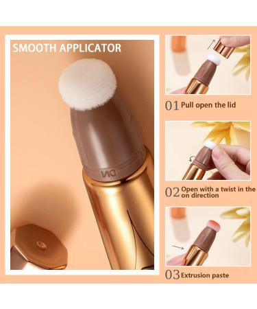  KXAMELIE Baguette de beaut contour cr me KXAMELIE Matte Liquid Cheek Blusher Stick Blush Creamy Blush Stick avec applicateur Soft Cushion Waterproof Blush Natural Face Blush Pen (04 Pearl White) - Buy Online on GoSupps.com