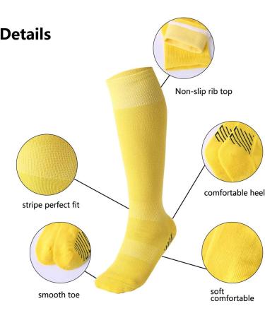 Happy Cherry 3-Pack Children's Football Socks - Sporty Compression Stretch Socks for Girls Ages 7-12 - Buy Online on GoSupps.com