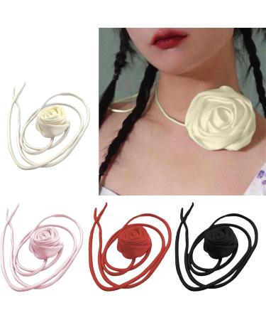 OralGos Stylish Rose Necklace - Chic Ribbon & Elegant Long Cord Necklace for Any Occasion - Buy Online on GoSupps.com