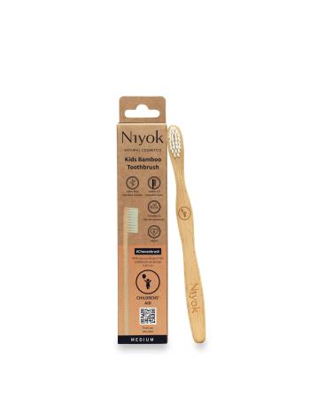 NIYOK Bamboo toothbrush "Children in Need" Dental brush made of bamboo Middle -soft bristles Natural wood toothbrush Sustainable toothbrush Toothbrush Plastic -free & vegan