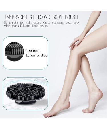 INNERNEED Food-grade Soft Silicone Body Scrubber Shower Brush - Gentle Exfoliating and Lather Well - Black - Buy Online on GoSupps.com