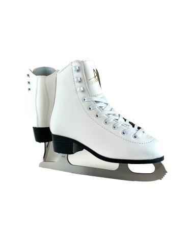 American Athletic Shoe Girl's Tricot Lined Ice Skates 4 White
