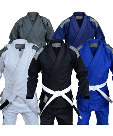 Twister Challenge Jiu Jitsu Gi, Jiu Jitsu Uniform, Professional Competition Premium Quality Fabric Comes With White Belts A1 Blue