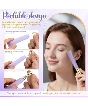 GALPADA Tube de Contour des Yeux Cosm tique Vide 20 Ml Violet Mat Embout en Alliage de Zinc Applicateur pour Essentielle Flacon Rechargeable Pratique pour Soins Visage Voyage - Buy Online on GoSupps.com