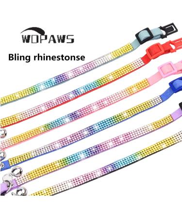 WDPAWS Cat Collar Breakaway Bling Diamond Rhinestone with Bell - Adjustable for Cats and Kittens - Pink - Buy Online on GoSupps.com