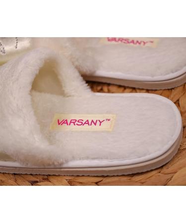 Varsany Clear Diamante Rhinestone Spa Slippers for Bride, Hen Party, Wedding - Hotel Honeymoon Slippers - Buy Online on GoSupps.com