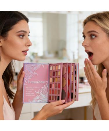 Full Face Makeup Palette Long Lasting Shine Blush with Blendability Eyeshadow Blush Lips Makeup Palette for Women Girls Travel Office Party Daily Use Wedding Shopping Casual - Buy Online on GoSupps.com