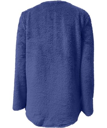 AMhomely Women's Plus Size Teddy Fleece Hoodie | V-Neck Pullover Sweatshirt - Dark Blue XXL - Buy Online on GoSupps.com