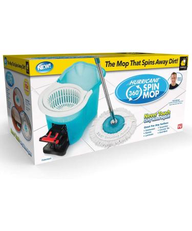 Hurricane Spin Mop by BulbHead As Seen On TV Mop & Bucket System | Super-Absorbent Microfiber Head, Reaches Anywhere, Spin Away Germs & Dirt - Buy Online on GoSupps.com