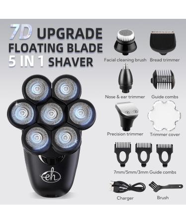 Upgrade Your Grooming: 7D Electric Head Shaver for Bald Men - Wet/Dry Razor Nose & Ear Trimmer LED Display - Buy Online on GoSupps.com