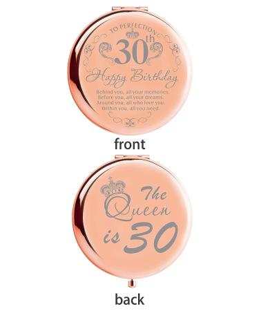 30th Birthday Gifts for Women - Makeup Bag, Mirror & Cosmetic Bag Set in Rose Gold & Pink | Perfect Dirty 30 Gift - Buy Online on GoSupps.com