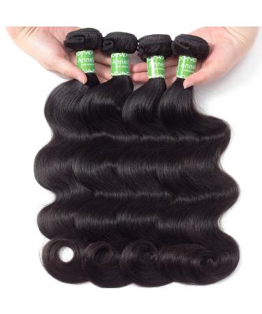 ANNELBEL Brazilian Body Wave Hair Extensions 8A Virgin Unprocessed Remy Human Hair Bundles - Natural Black (10 inches, 50g) - Buy Online on GoSupps.com