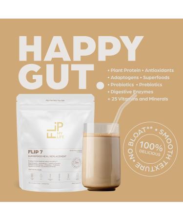 Flip My Life Flip 7 Natural SuperFood Plant-Based Protein Complete Meal Replacement to Support Healthy Gut 7 Mega Nutrient Rich Blends all in one to AGE BETTER - Vanilla - Buy Online on GoSupps.com