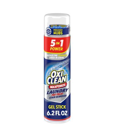 OxiClean Maxforce Gel Stick Enzyme Stain Remover Effective on Grease Blood Wine Stains and More - Chlorine Bleach Free Colour Safe Fragrance-Free 183 mL Spray