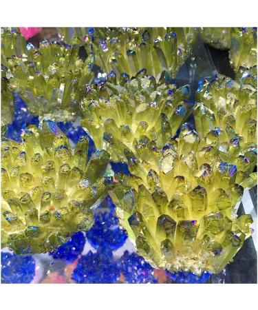 Green Natural Crystal Electroplate Cluster Stone RawCrystals Rock Specimen Home Decor Gifts Room Decoration Full of Texture 300-350g - Buy Online on GoSupps.com