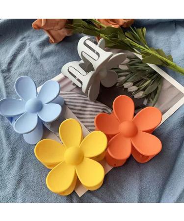 Matte Jelly Flower Hair Clips Set - 7 Pcs Colorful Nonslip Large Hair Claw for Women | Strong Hold Hair Clips for Thin Hair - Buy Online on GoSupps.com