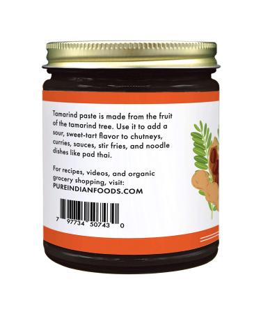 Organic Tamarind Paste Concentrate - Sweet & Sour Sauce for Indian Chutney & Thai Curry | Gluten Free, No Sugar | 11oz Glass Jar - Buy Online on GoSupps.com