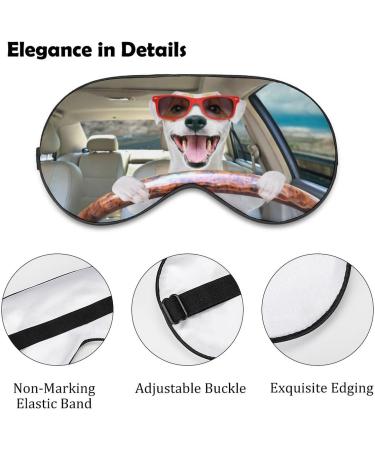 LynaRei Funny Dog Drives A Car Sleep Mask - Adjustable Soft Eye Mask for Men and Women - Travel and Nap Style - Buy Online on GoSupps.com