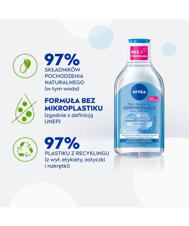  NIVEA NIVEA Refreshing Micellar Liquid with Amino Acid and Vitamin Complex for Normal and Combination Skin 400ml - Buy Online on GoSupps.com
