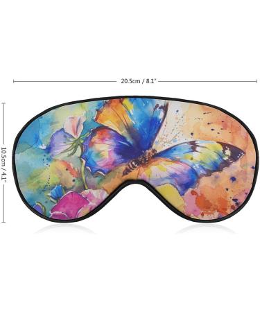 Colorful Butterfly Sleeping Mask | Pink Flower Eye Mask | Soft Adjustable Light-Blocking Blindfold for Sleep | Ideal Sleep Cover for Women Men Girls & Boys - Buy Online on GoSupps.com