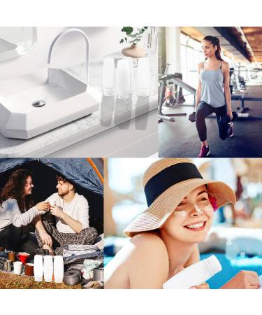 TSA Approved Silicone Travel Bottles Set 4 Pack - Leak Proof & Refillable Containers for Toiletries - 100ml Each - Ideal for Shampoo, Conditioner, Lotion, and Shower Gel - White - Buy Online on GoSupps.com