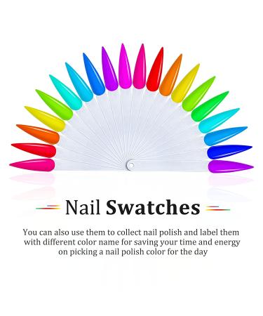 100 Clear Stiletto Nail Swatch Sticks with Metal Ring - Nail Color Display and Practice Tips - Buy Online on GoSupps.com