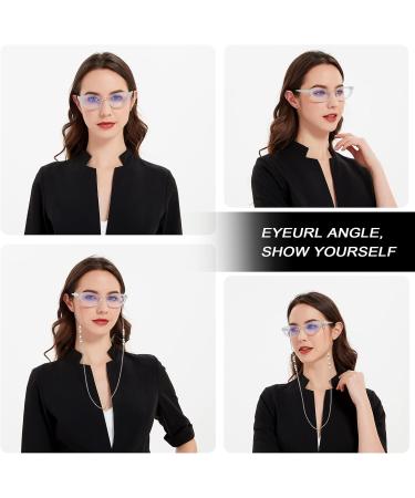 EYEURL Cat Eye Reading Glasses for Women - 3 Pack Blue Light Blocking Eyeglasses Lightweight Anti Eyestrain Readers - 2.00 Black/Clear/Tortoise - Buy Online on GoSupps.com