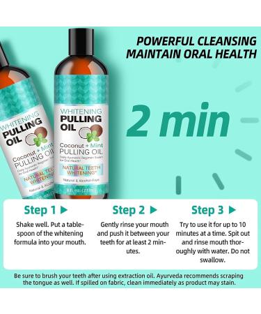 Whitening Oil Mouthwash - Natural Ayurvedic Coconut Peppermint Oil for Teeth Whitening | 237ml - Buy Online on GoSupps.com