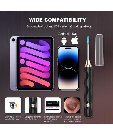 EarFairy 1080P Ear Wax Removal Kit with Camera & 6 LED Lights | WiFi Otoscope for iPhone, iPad, Android | Ear Cleaner for Adults, Kids, Pets - Buy Online on GoSupps.com