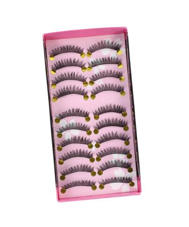 Beatifufu 10 Pairs Fake Eyelashes Natural Eyelashes False Eyelashes Faux Lashes Wispy Eyelashes False Lashes Makeup Eyelashes Dollsthetic Lashes Dense Eyelashes Fake Lashes Artificial Fiber