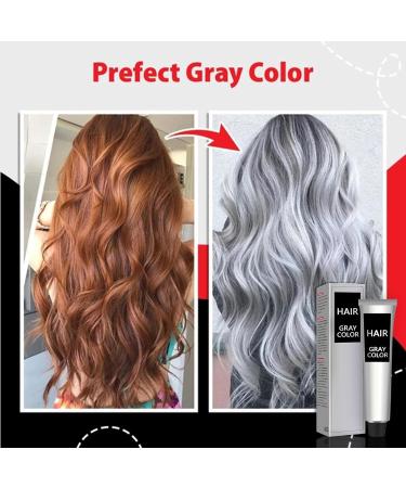 Silver Gray Natural Hair Dye Cream Gray Silver Color Cream Unisex Silver Hair Dye Fashion Permanent Color Cream Grey Permanent Hair Dye Silver Gray Natural Hair Color Cream 2PC - Buy Online on GoSupps.com