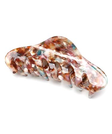QinGoo Large Acetate Hair Clip Beautiful Women's Hair Clip Headpiece Elegant Hair Accessory (Magic Colour)